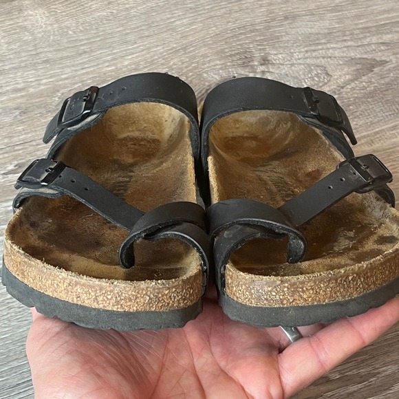 Birkenstock Mayari Slides Toe-Loop Sandals Black Birko-Flor Womens 6-6.5 EU 36 - Picture 5 of 7